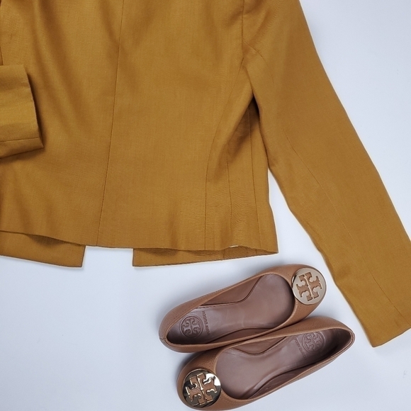 Etcetera Mustard Yellow Gold Double Button Jacket Sz 2 - Picture 15 of 15